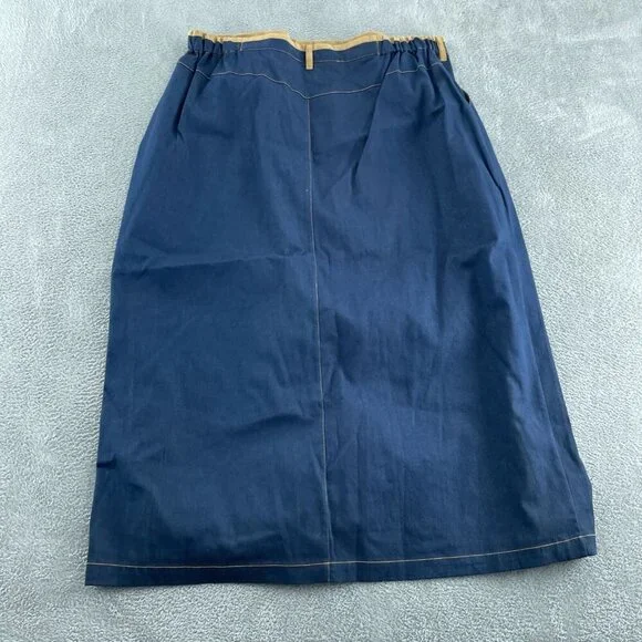 Vintage E.L.C.C. Denim Skirt With Leaf Motif Elastic Womens Size 2X 2051 - Picture 2 of 8